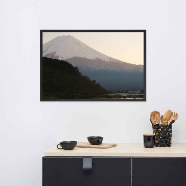 Mount Fuji (sunset at lake Kawaguchiko) Framed matte paper poster